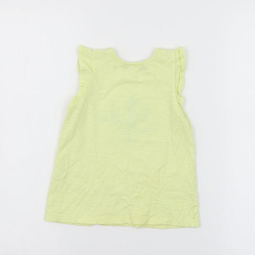 George Girls Yellow  Jersey Basic T-Shirt Size 18-24 Months  - Cacti