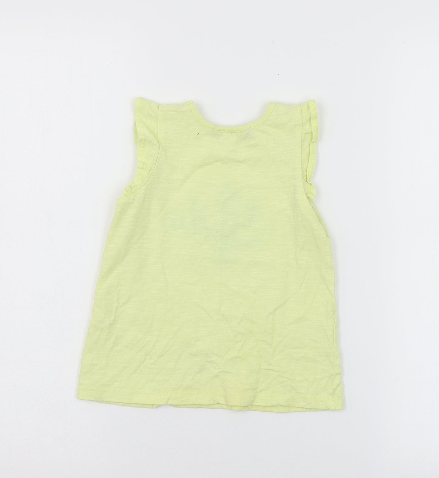 George Girls Yellow  Jersey Basic T-Shirt Size 18-24 Months  - Cacti