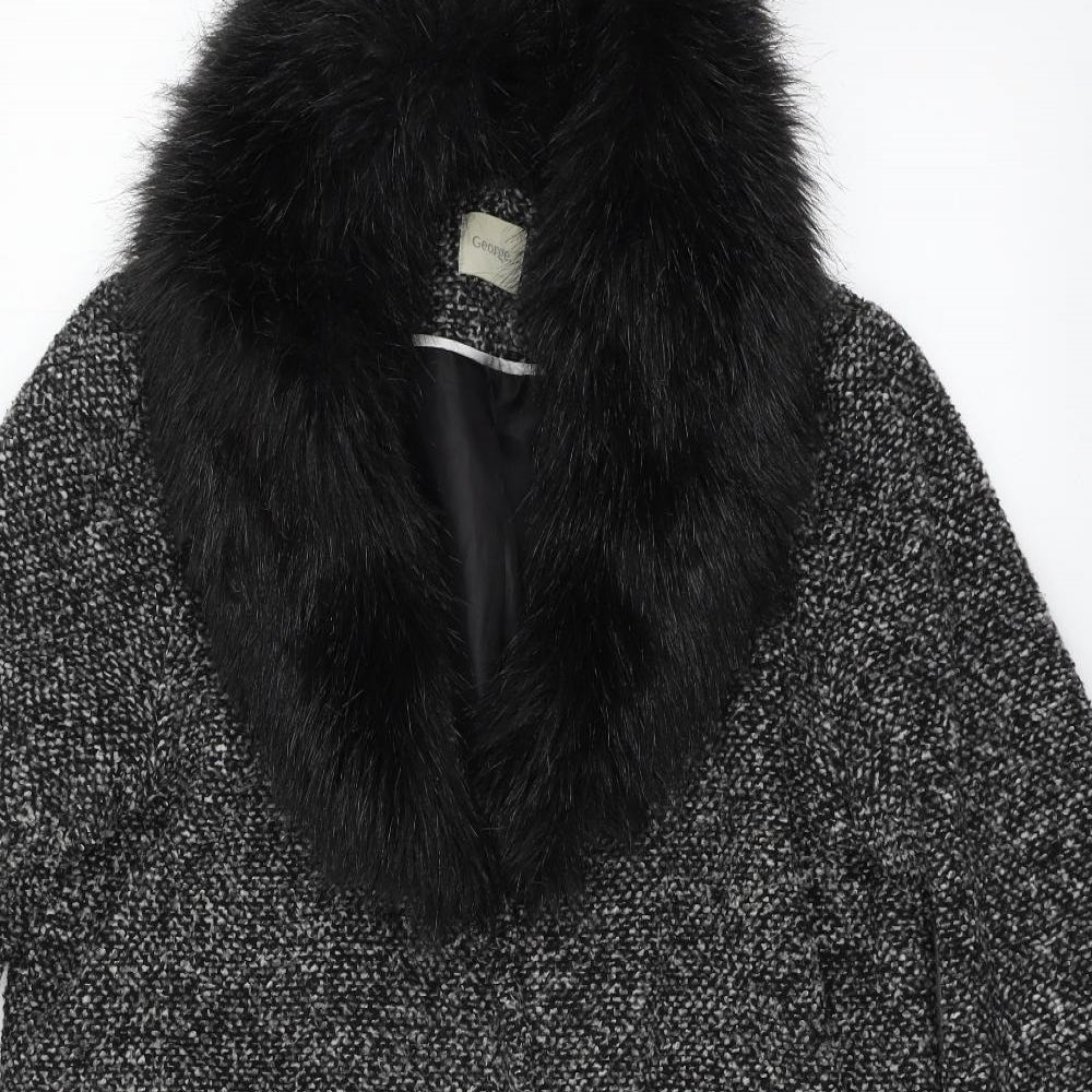 George Womens Grey   Overcoat Coat Size 8