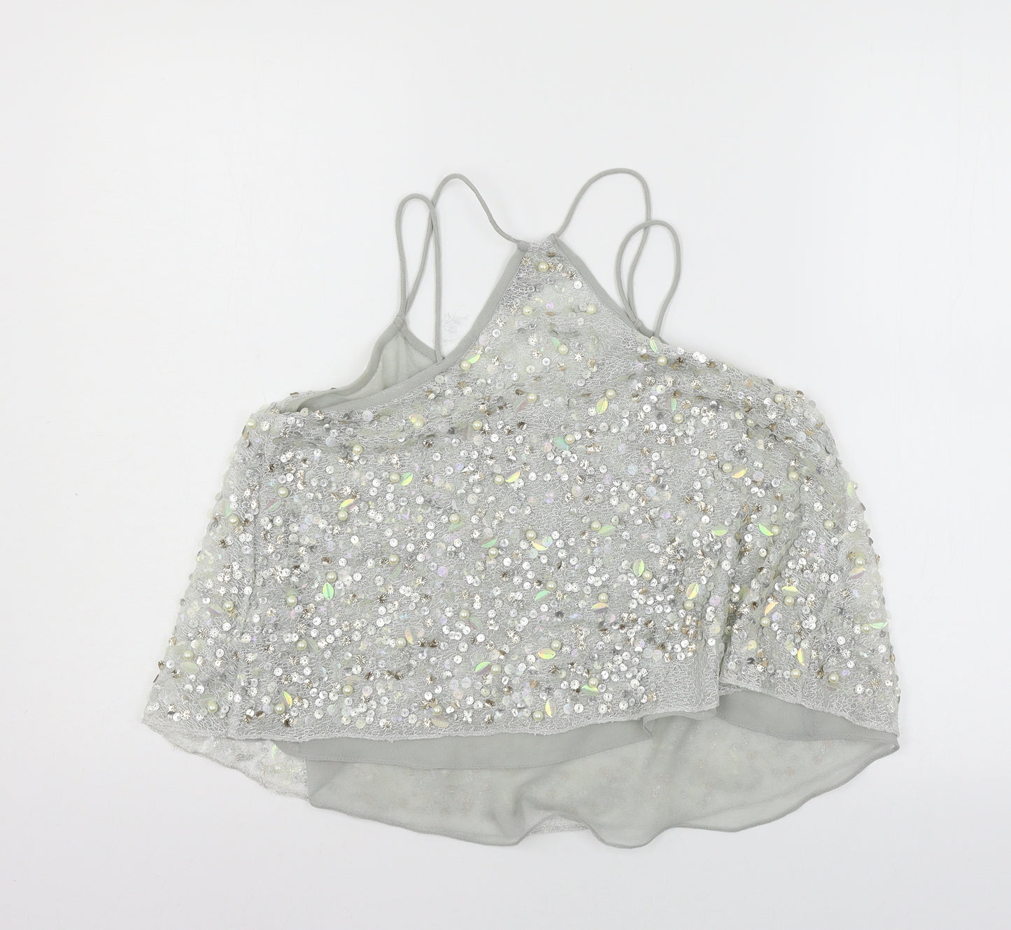 River Island Womens Grey  Chiffon Camisole Tank Size 8