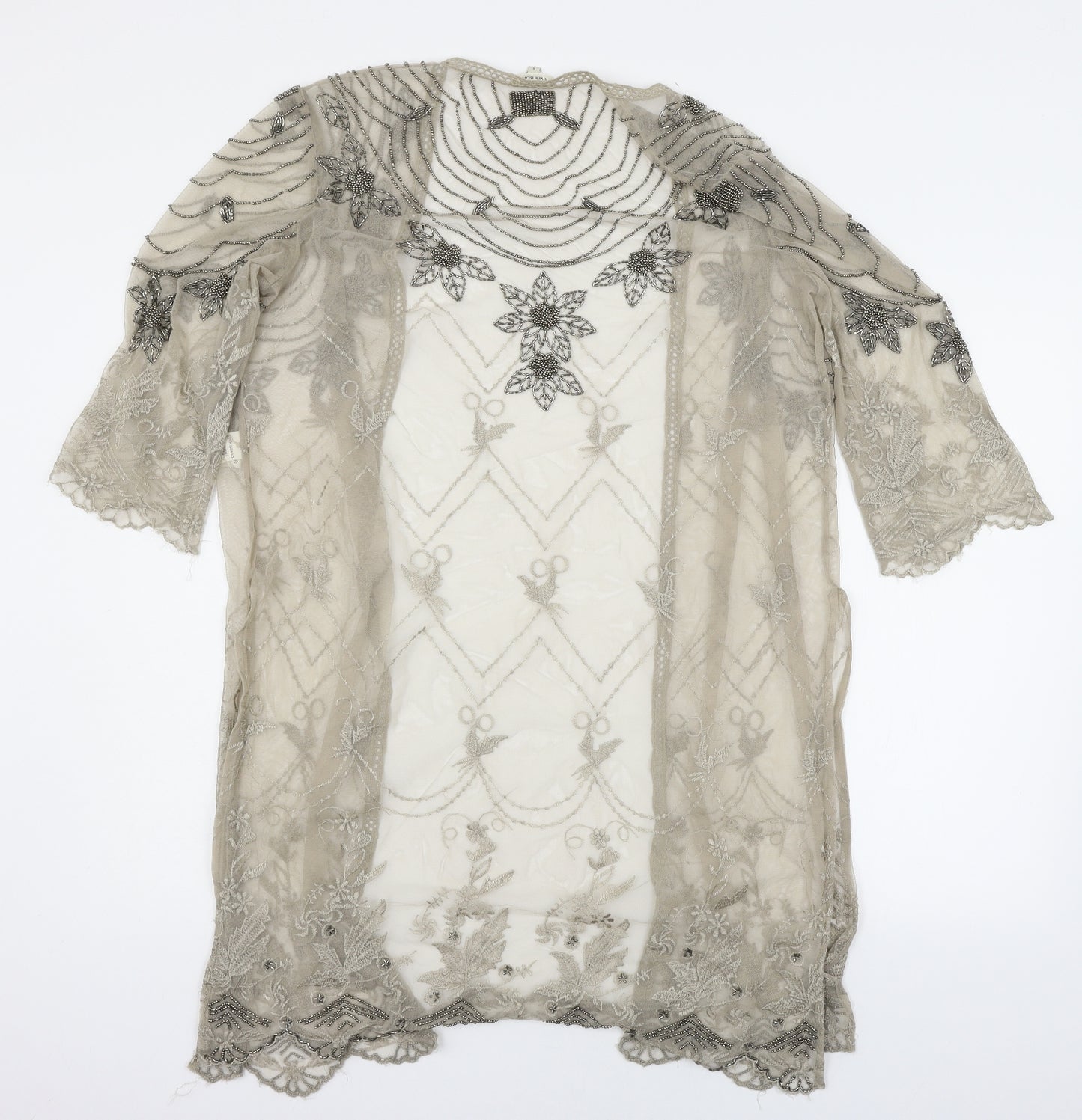 River Island Womens Brown  Mesh Kimono Blouse Size 6