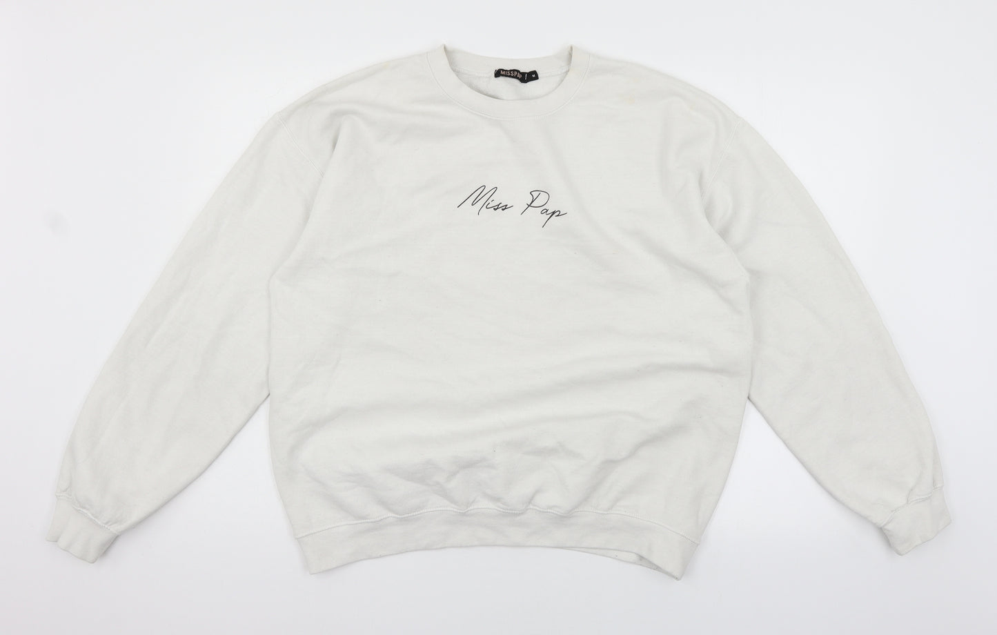 Miss Pap Womens Ivory  Jersey Pullover Sweatshirt Size M