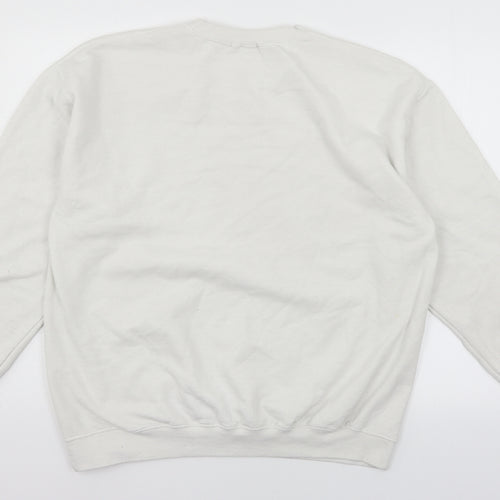 Miss Pap Womens Ivory  Jersey Pullover Sweatshirt Size M