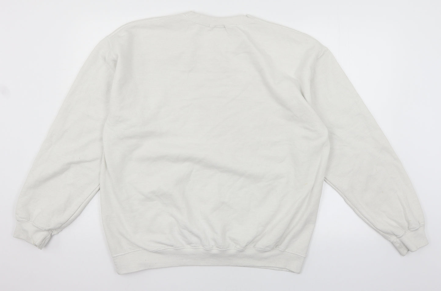 Miss Pap Womens Ivory  Jersey Pullover Sweatshirt Size M
