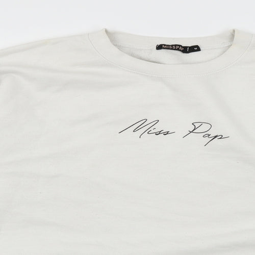 Miss Pap Womens Ivory  Jersey Pullover Sweatshirt Size M