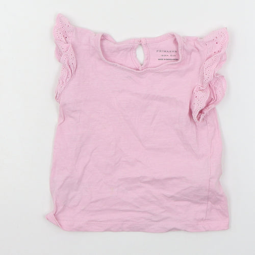 Primark Girls Pink  Jersey Basic T-Shirt Size 18-24 Months