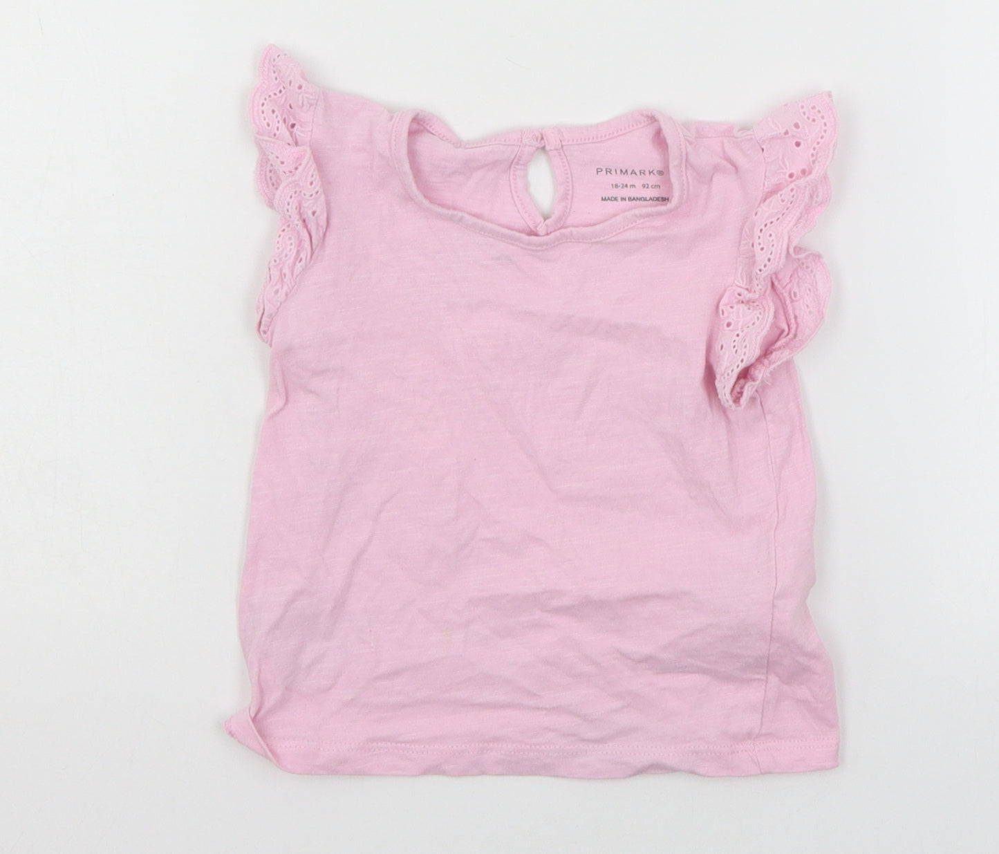 Primark Girls Pink  Jersey Basic T-Shirt Size 18-24 Months