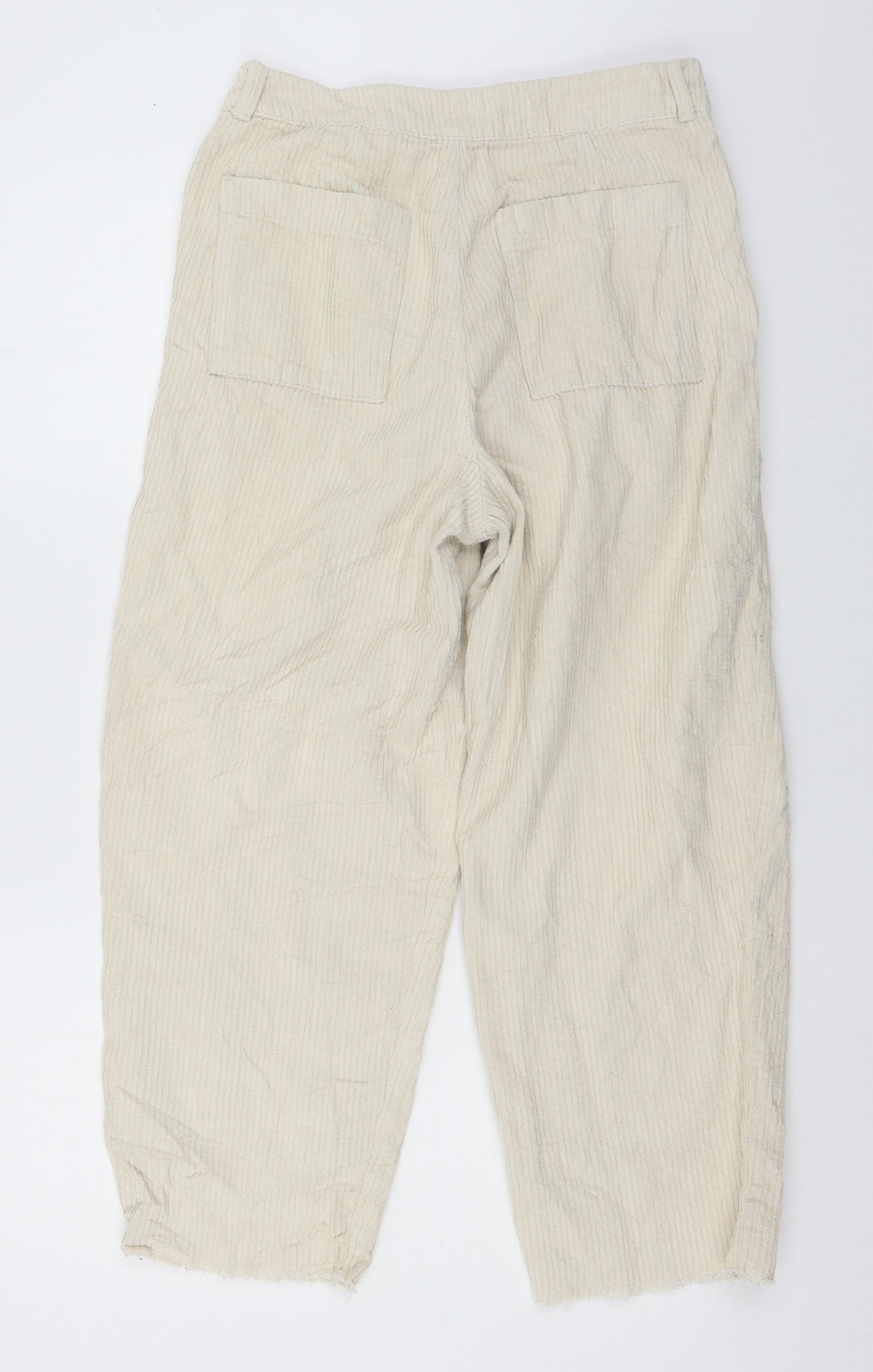 BDG Womens Ivory  Corduroy Cropped Trousers Size M L24 in
