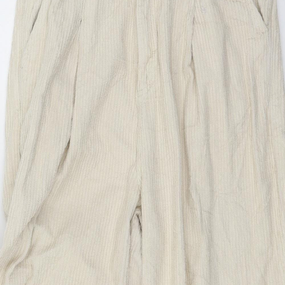 BDG Womens Ivory  Corduroy Cropped Trousers Size M L24 in