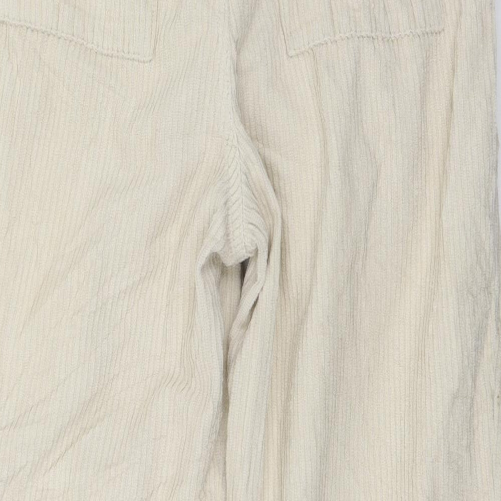BDG Womens Ivory  Corduroy Cropped Trousers Size M L24 in