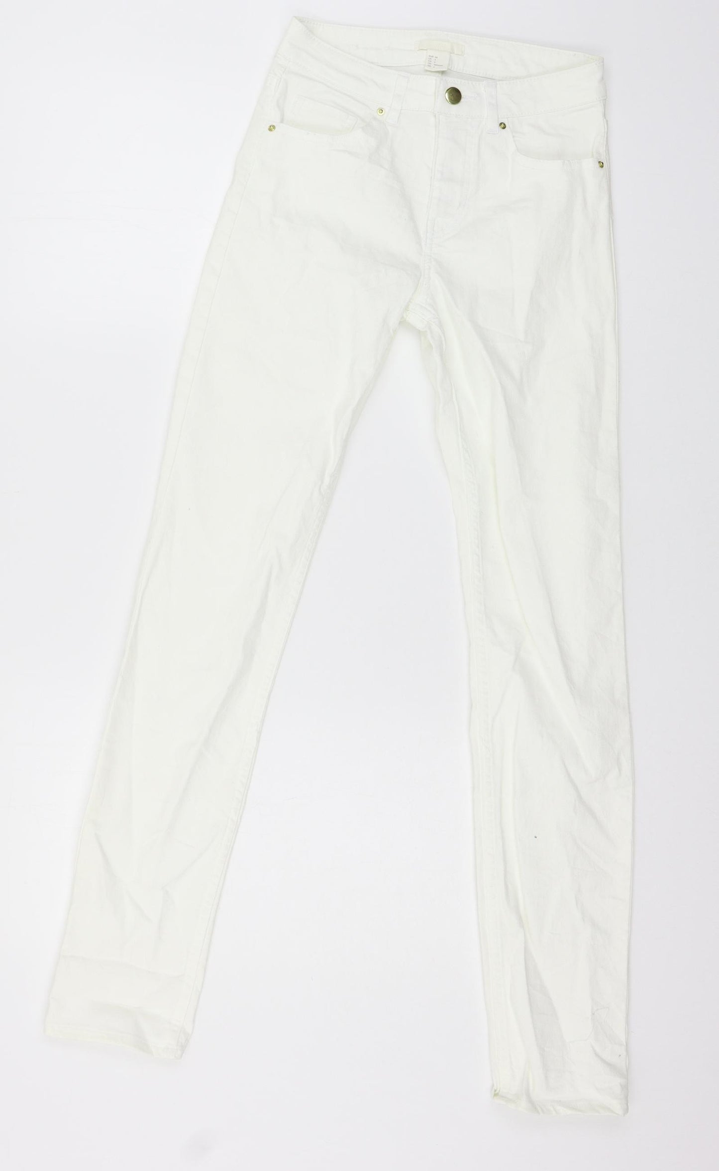 H&M Womens Ivory  Denim Skinny Jeans Size 6 L29 in