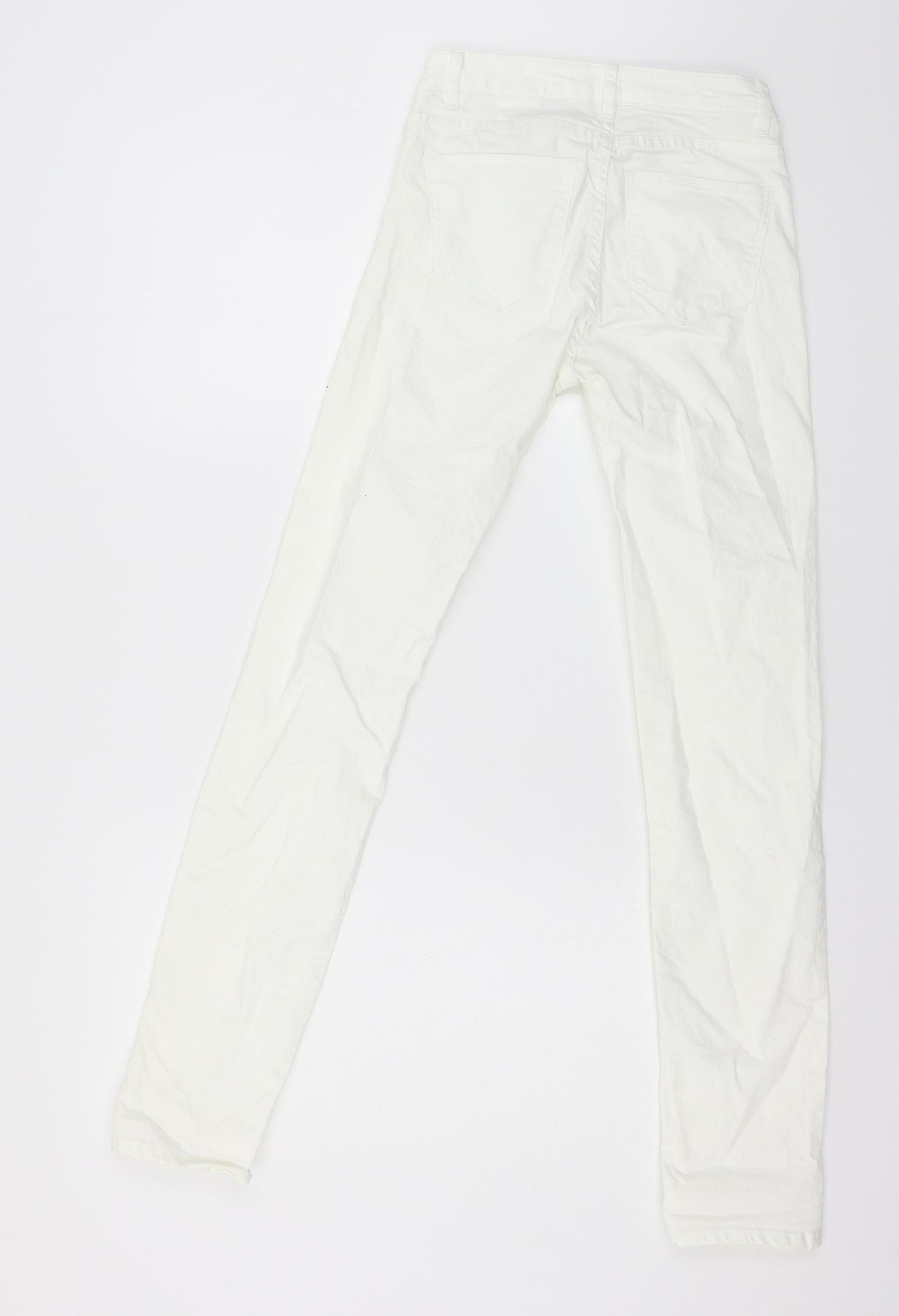 H&M Womens Ivory  Denim Skinny Jeans Size 6 L29 in