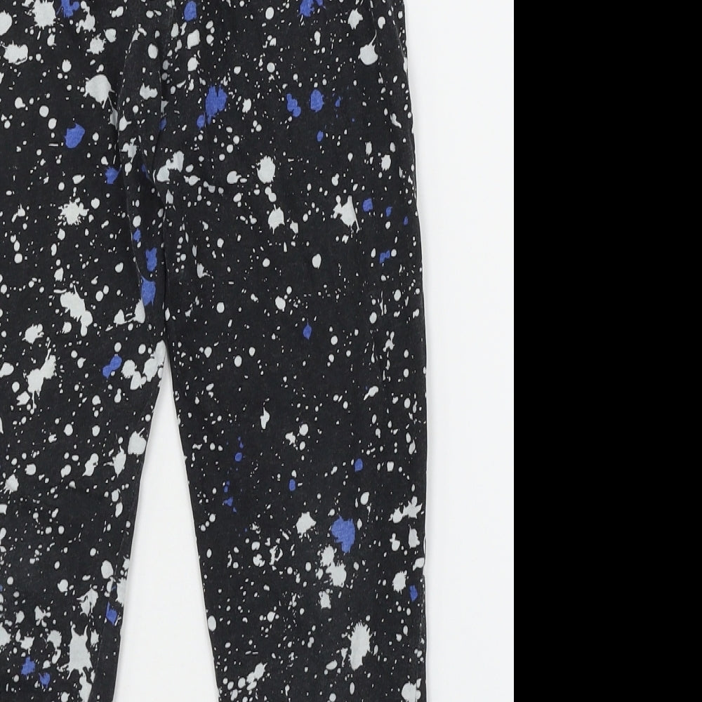 PEP & CO Boys Blue Geometric Jersey  Pyjama Pants Size 7-8 Years  - Paint Splat