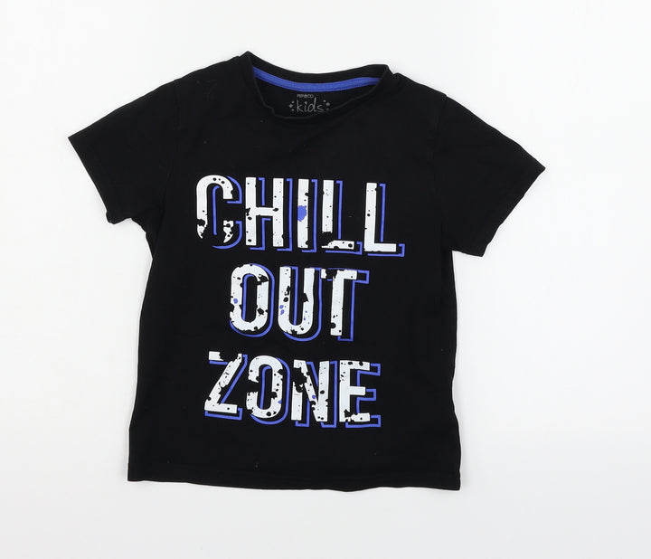 PEP & CO Boys Black  Jersey Basic T-Shirt Size 7-8 Years  - Chill Out