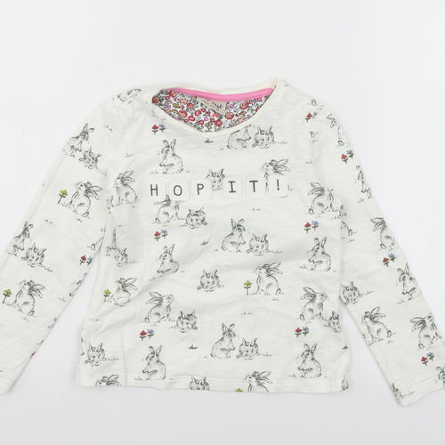 NEXT Girls White  Jersey Basic T-Shirt Size 4-5 Years  - Hop it