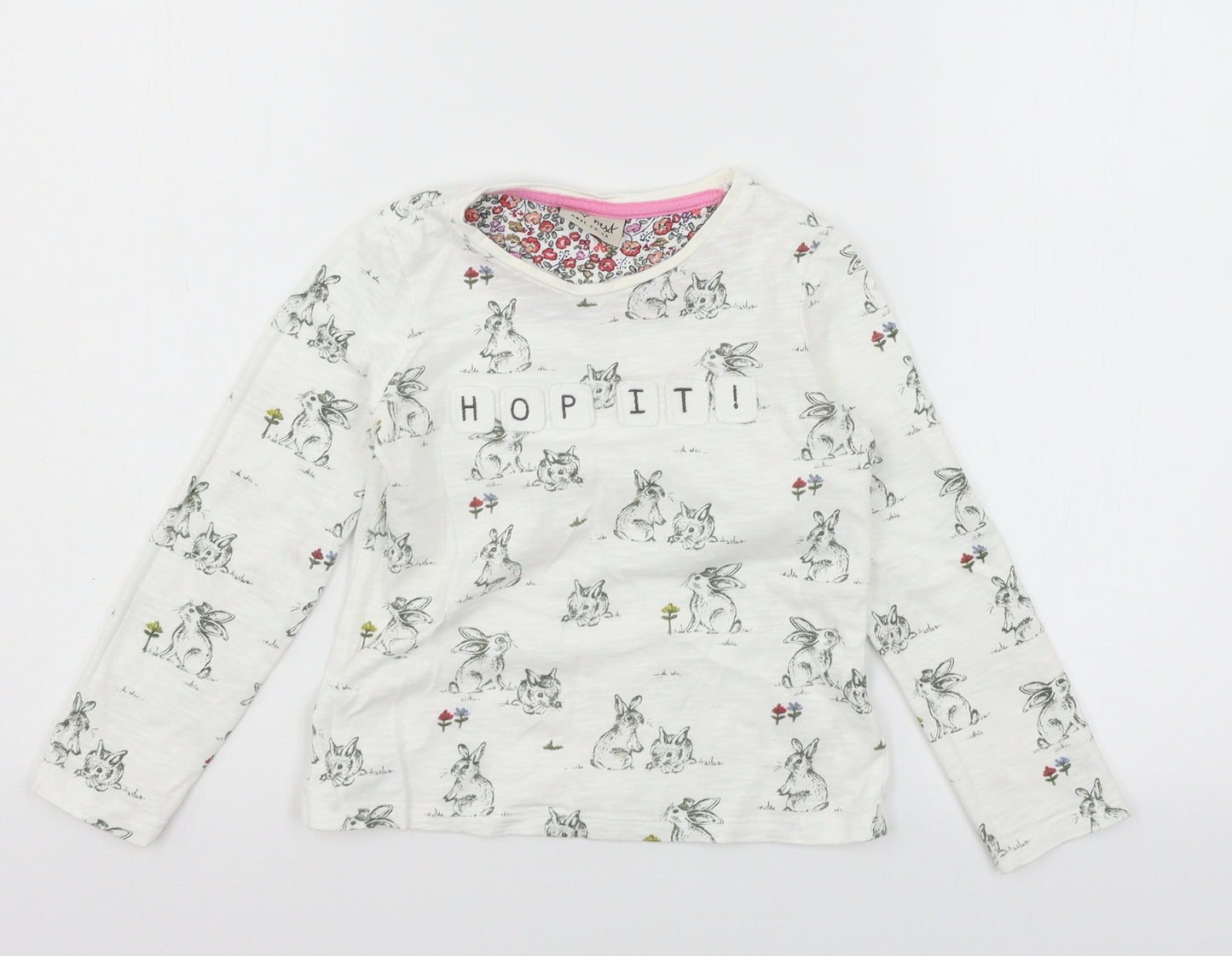 NEXT Girls White  Jersey Basic T-Shirt Size 4-5 Years  - Hop it