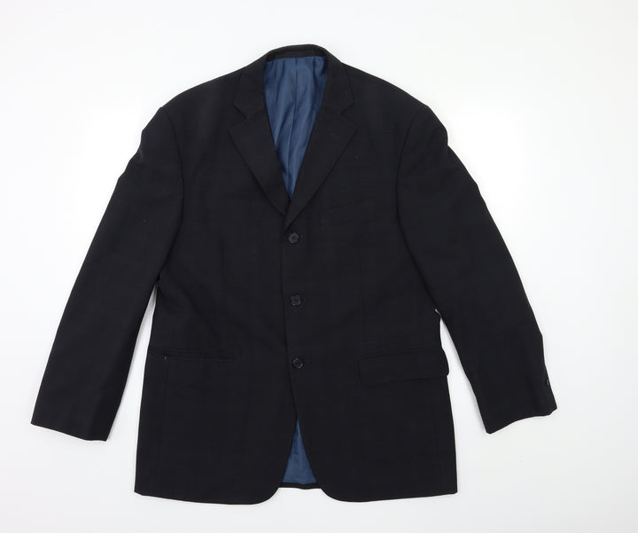 Marks and Spencer Mens Black Check  Jacket Suit Jacket Size 40