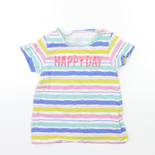 Lupilu Girls Blue Striped  Basic T-Shirt Size 4-5 Years