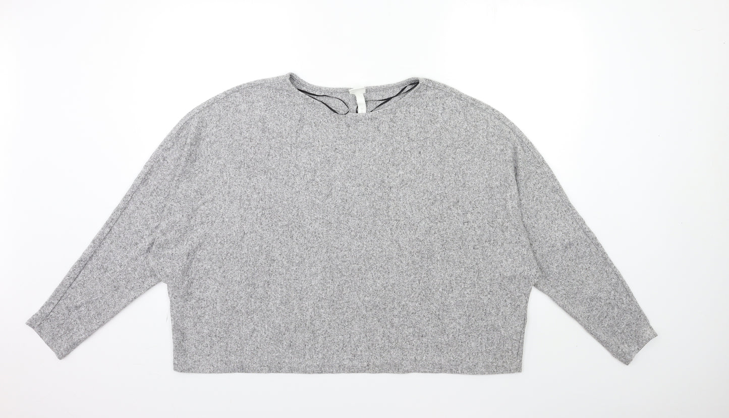 H&M Womens Grey  Knit Pullover Jumper Size XL