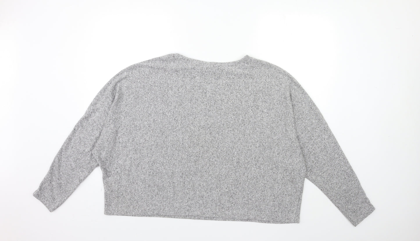 H&M Womens Grey  Knit Pullover Jumper Size XL