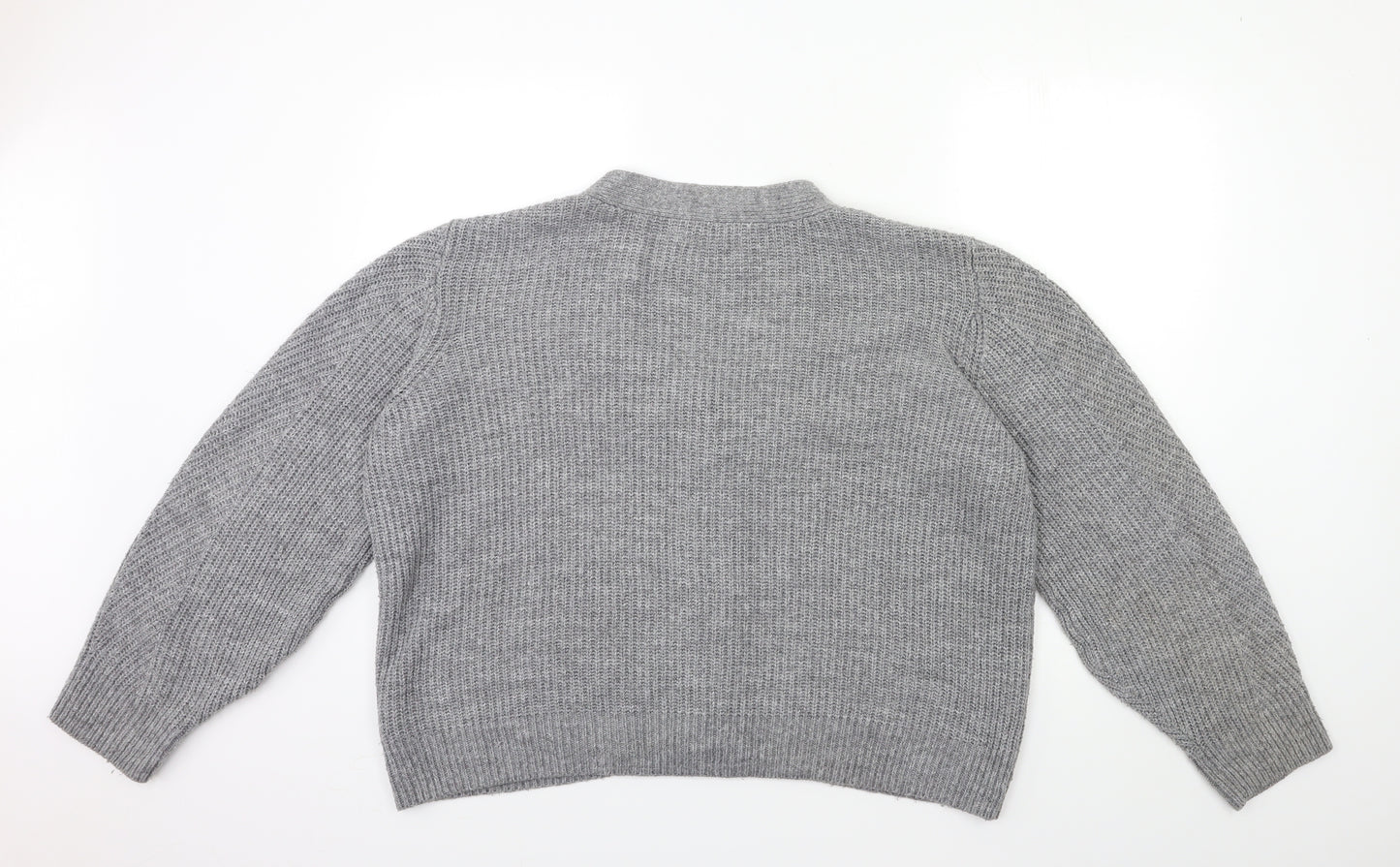 b.young Womens Grey  Knit Cardigan Jumper Size XL