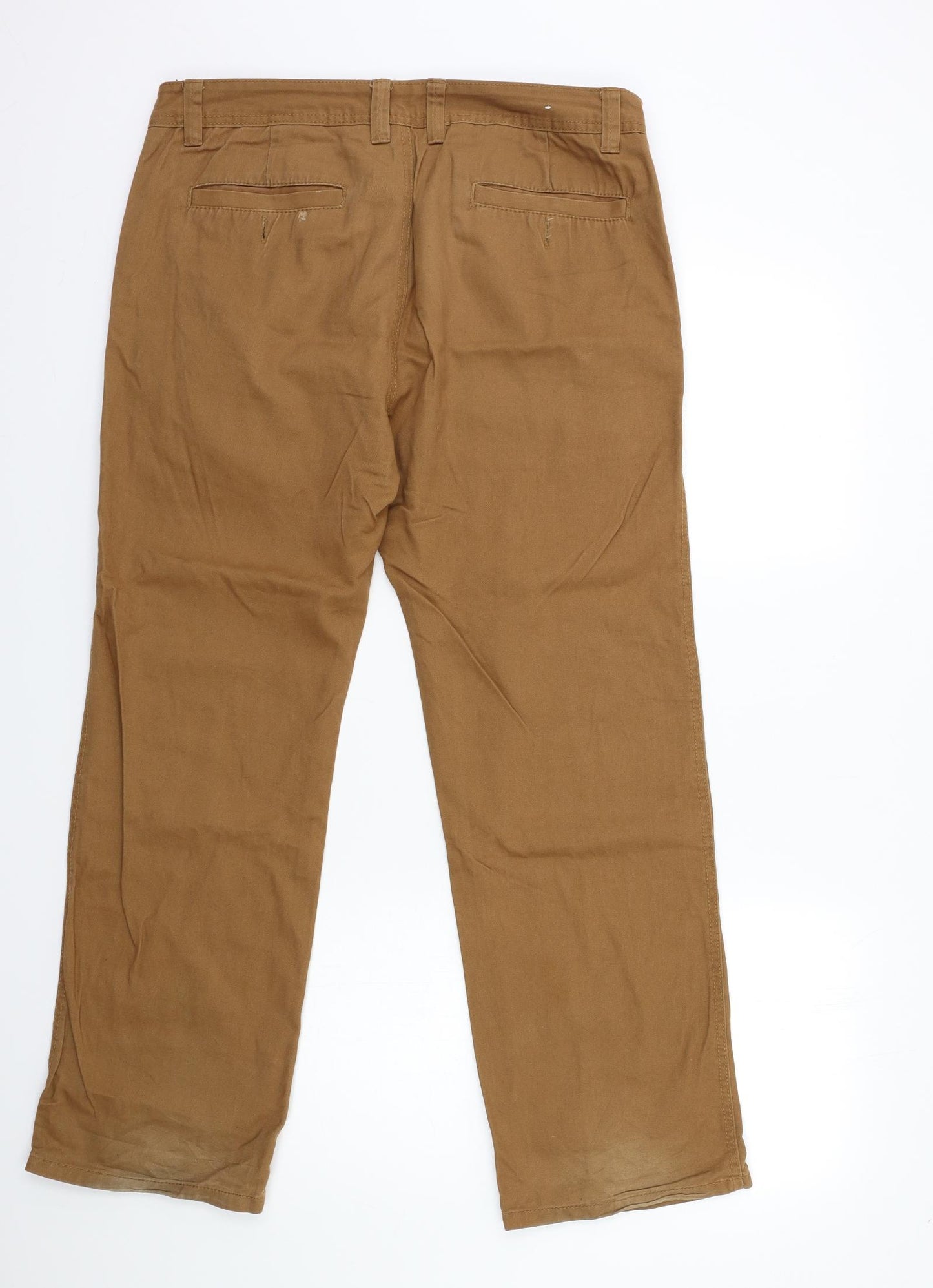 Denim & Co. Mens Brown   Chino Trousers Size 32 in L30 in