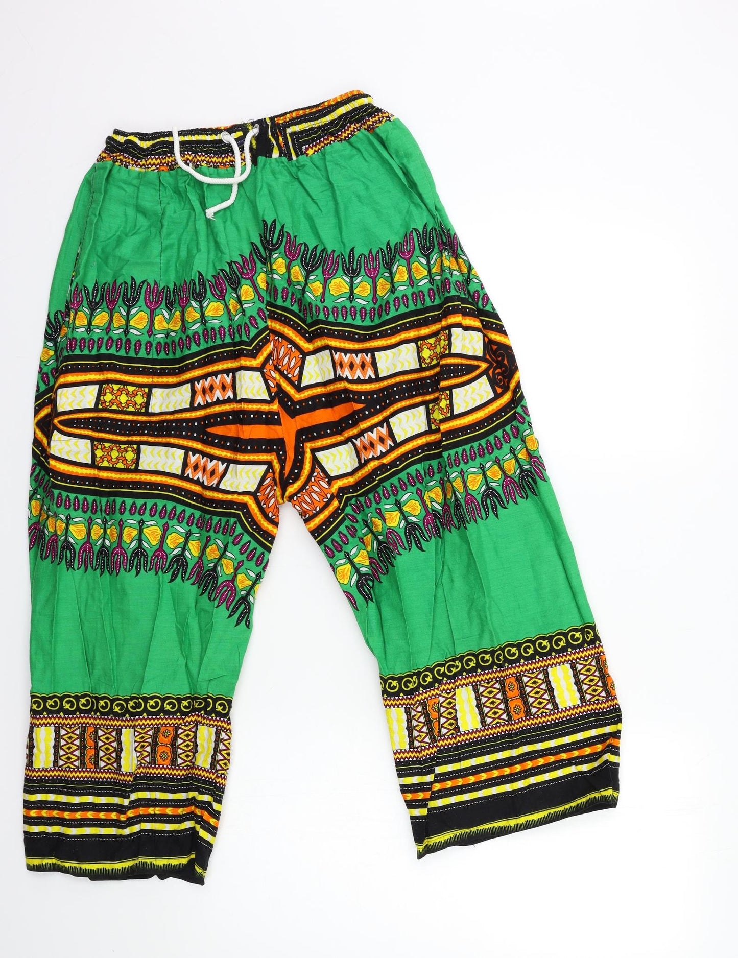 Preworn Womens Green Geometric  Rain Trousers Trousers Size 28 in L21 in