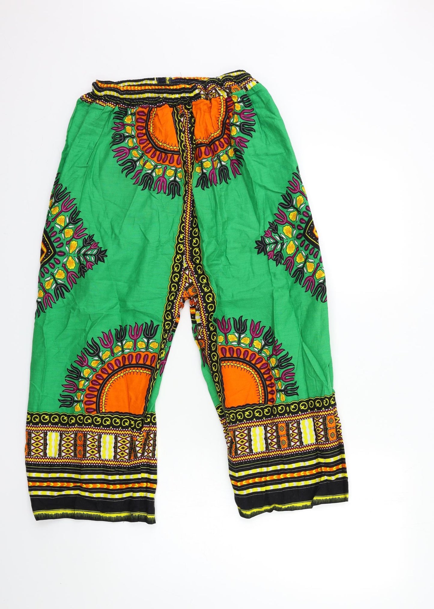 Preworn Womens Green Geometric  Rain Trousers Trousers Size 28 in L21 in