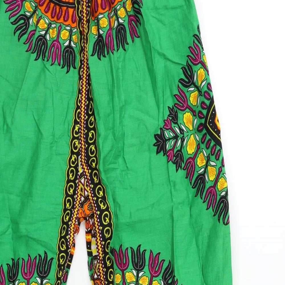 Preworn Womens Green Geometric  Rain Trousers Trousers Size 28 in L21 in