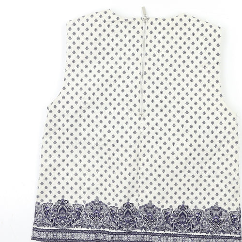 Eliane Rose Womens White Geometric  Basic Tank Size 10