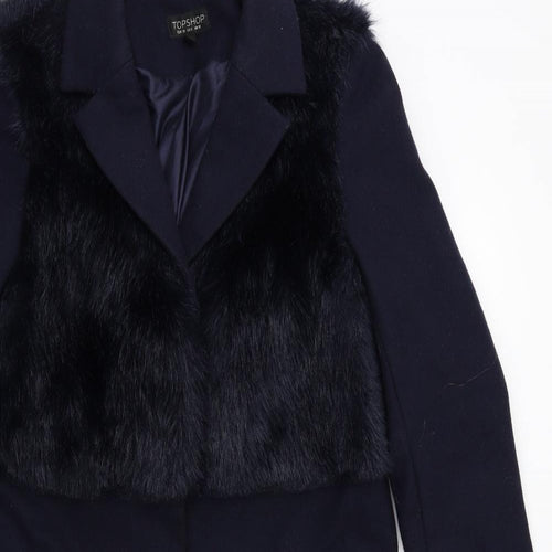 Topshop Womens Blue   Overcoat Coat Size 10