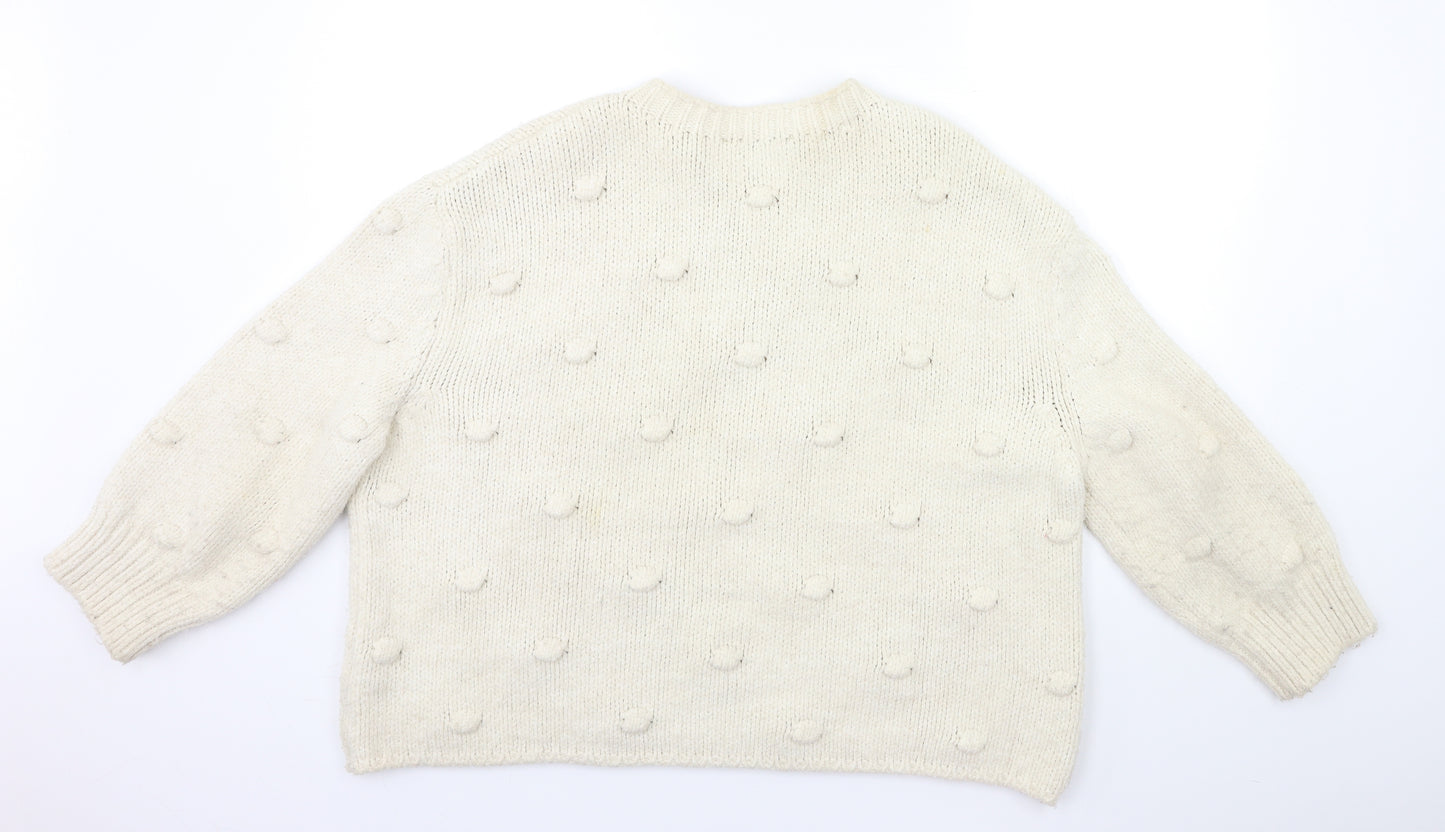 Zara Womens Beige  Knit Pullover Jumper Size M