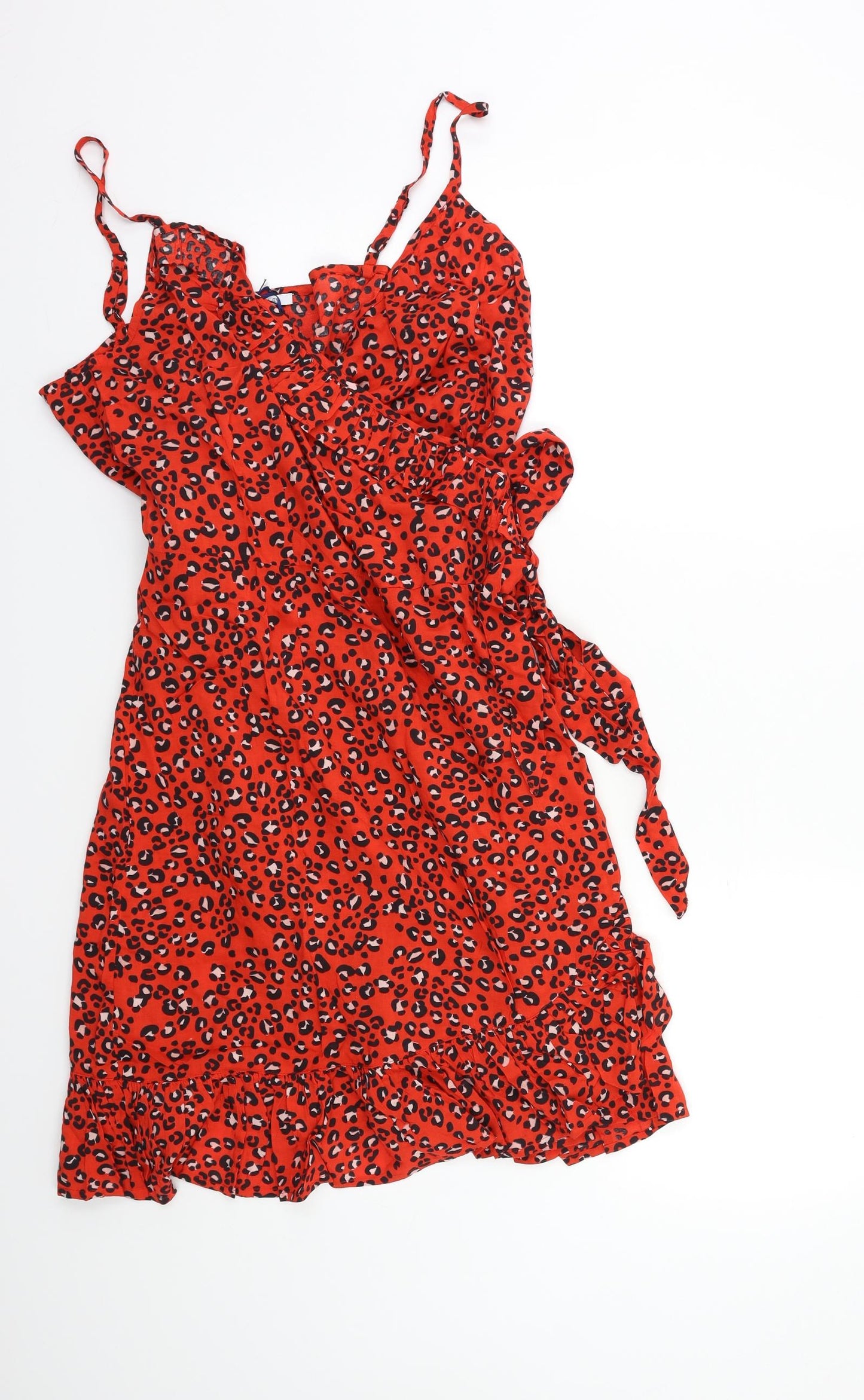 figleaves Womens Red Floral  Wrap Dress  Size 18