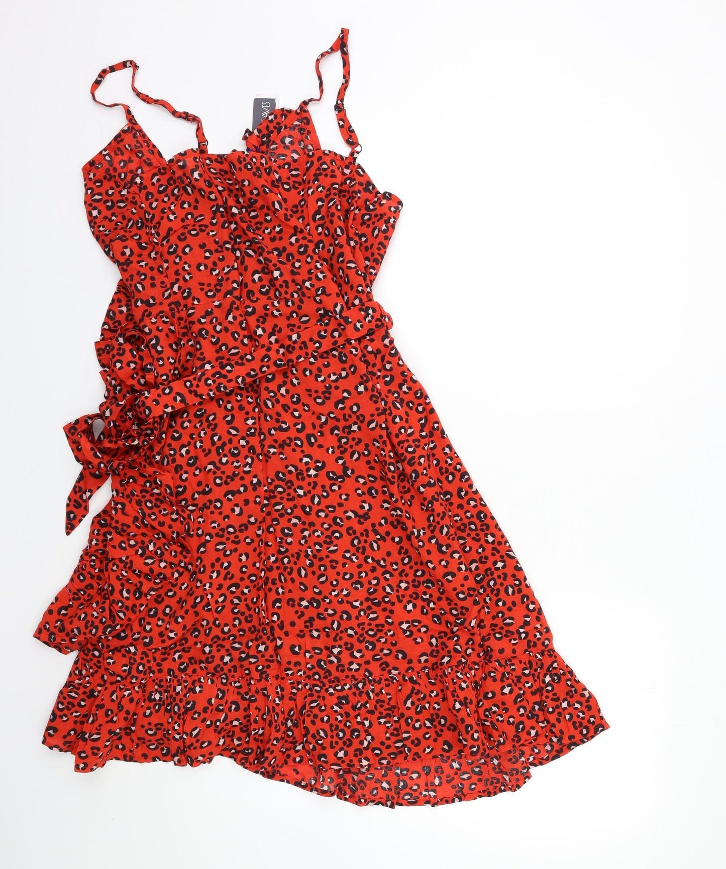 figleaves Womens Red Floral  Wrap Dress  Size 18