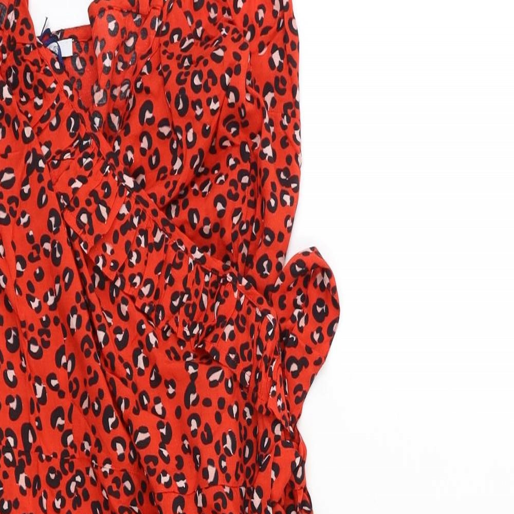 figleaves Womens Red Floral  Wrap Dress  Size 18