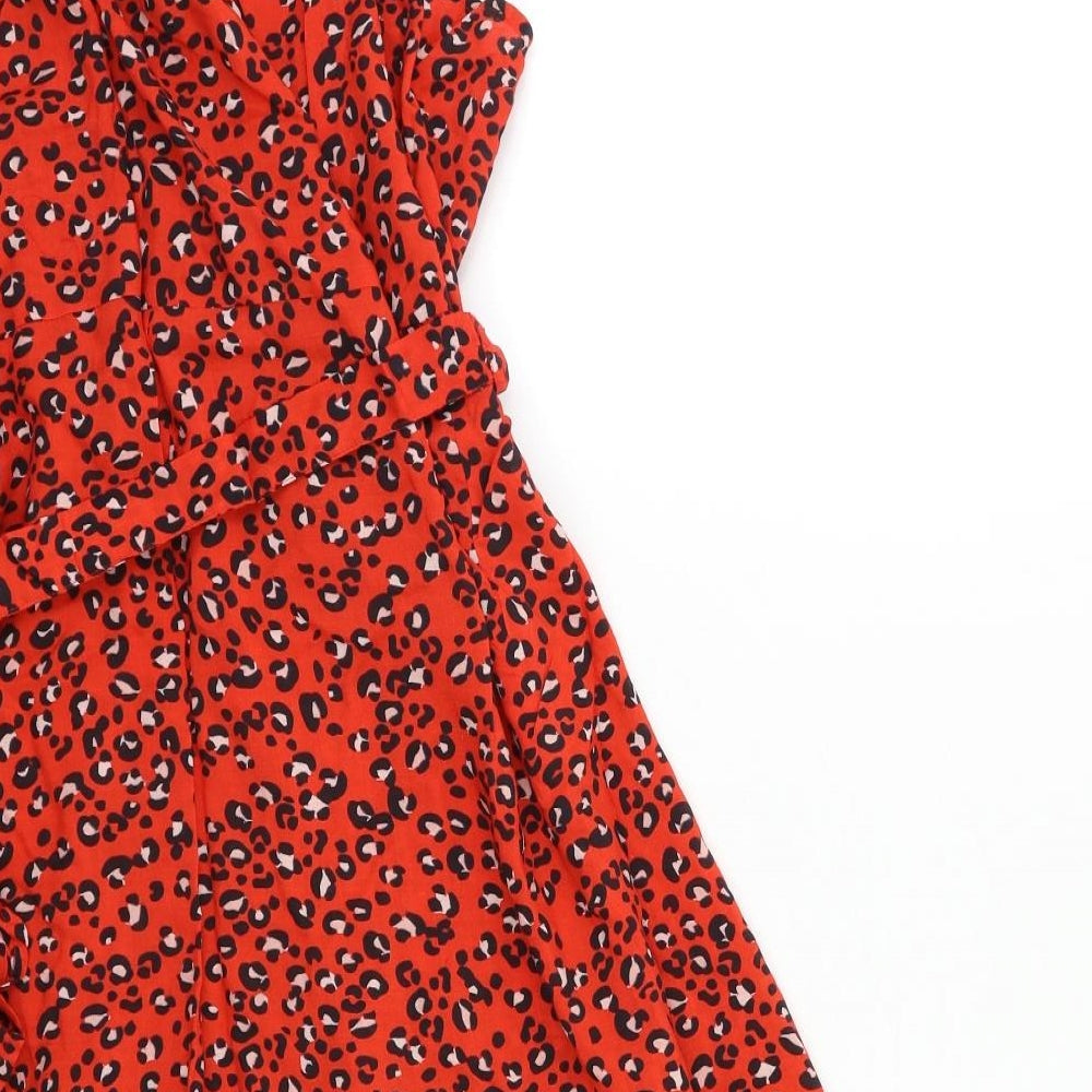 figleaves Womens Red Floral  Wrap Dress  Size 18