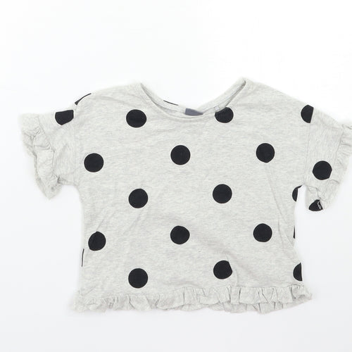NEXT Baby Grey Polka Dot  Basic T-Shirt Size 12 Months