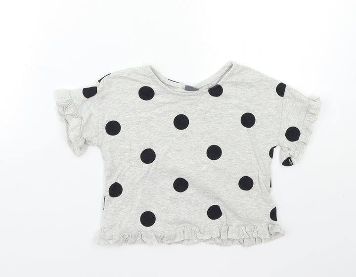 NEXT Baby Grey Polka Dot Basic T-Shirt Size 12 Months