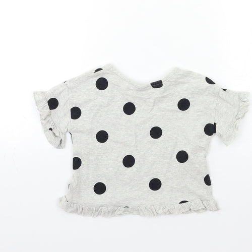 NEXT Baby Grey Polka Dot  Basic T-Shirt Size 12 Months
