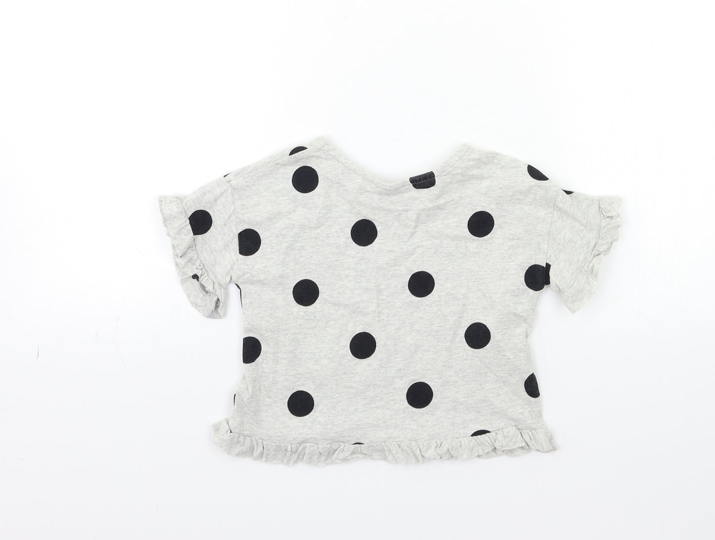 NEXT Baby Grey Polka Dot  Basic T-Shirt Size 12 Months