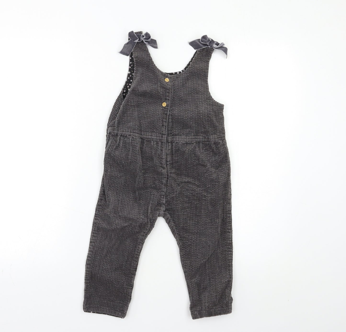 Zara Girls Grey  Corduroy Dungaree One-Piece Size 2-3 Years