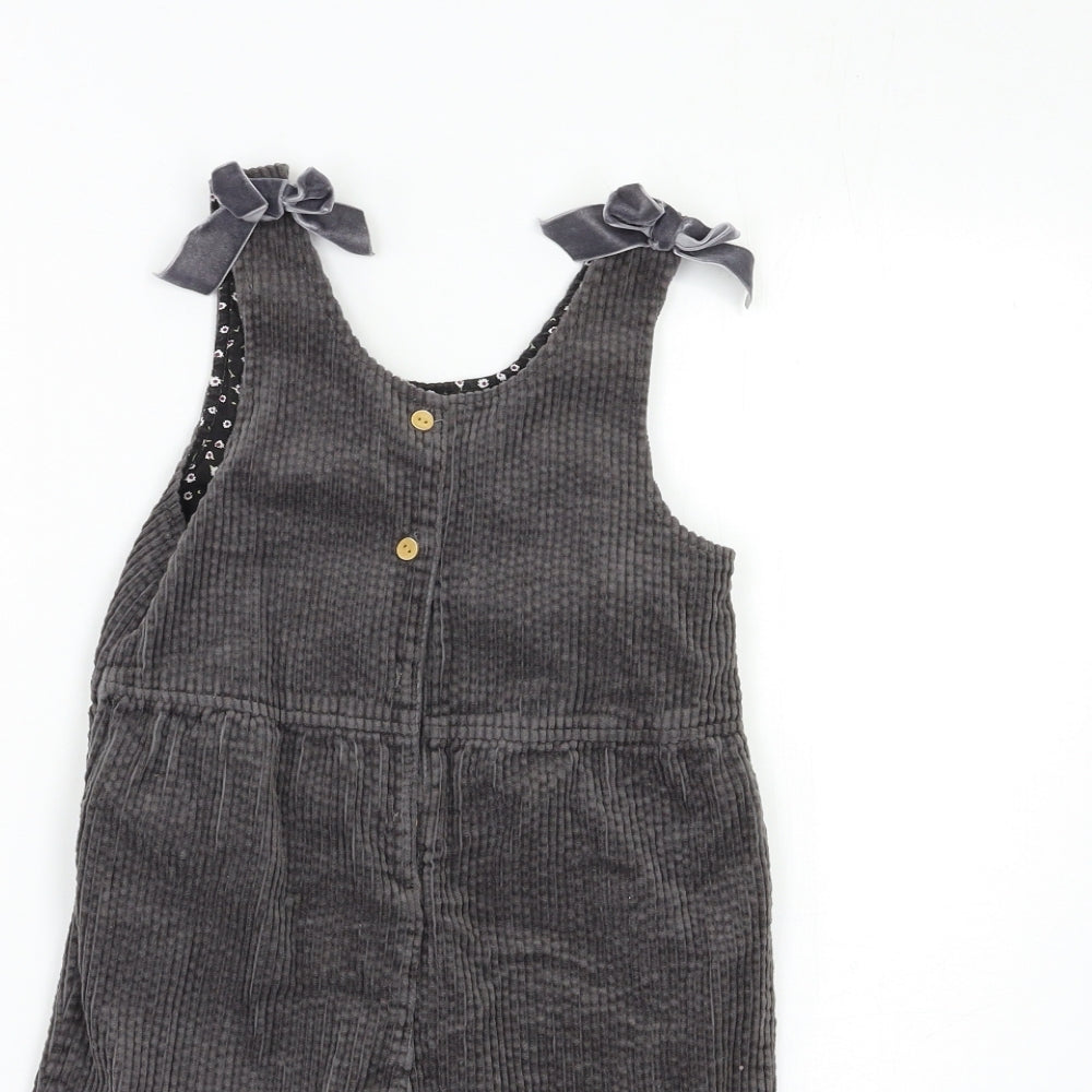Zara Girls Grey  Corduroy Dungaree One-Piece Size 2-3 Years