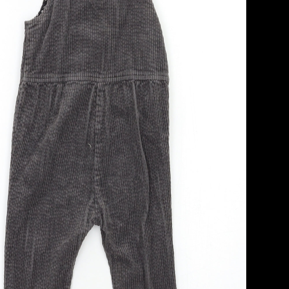 Zara Girls Grey  Corduroy Dungaree One-Piece Size 2-3 Years