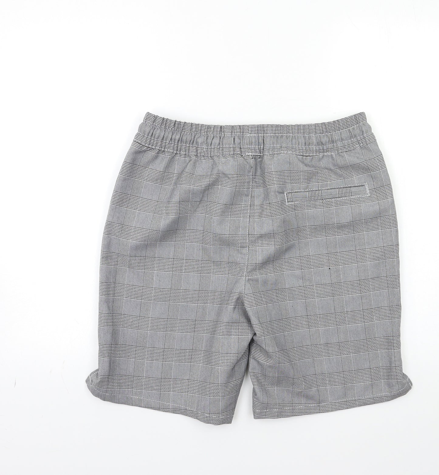 Denim & Co. Mens Grey Check  Chino Shorts Size S