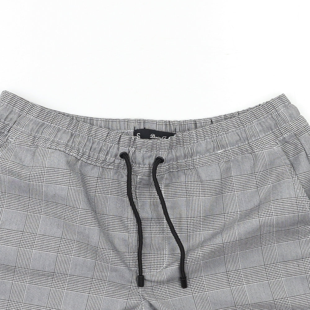 Denim & Co. Mens Grey Check  Chino Shorts Size S