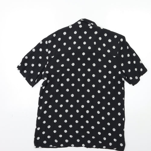 River Island Mens Black Polka Dot   Button-Up Size M