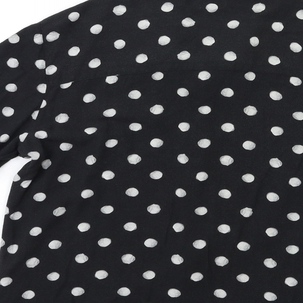 River Island Mens Black Polka Dot   Button-Up Size M