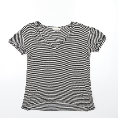 Miss Selfridge Womens Black Striped  Basic T-Shirt Size 10