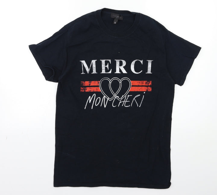 Topshop Womens Black   Basic T-Shirt Size S