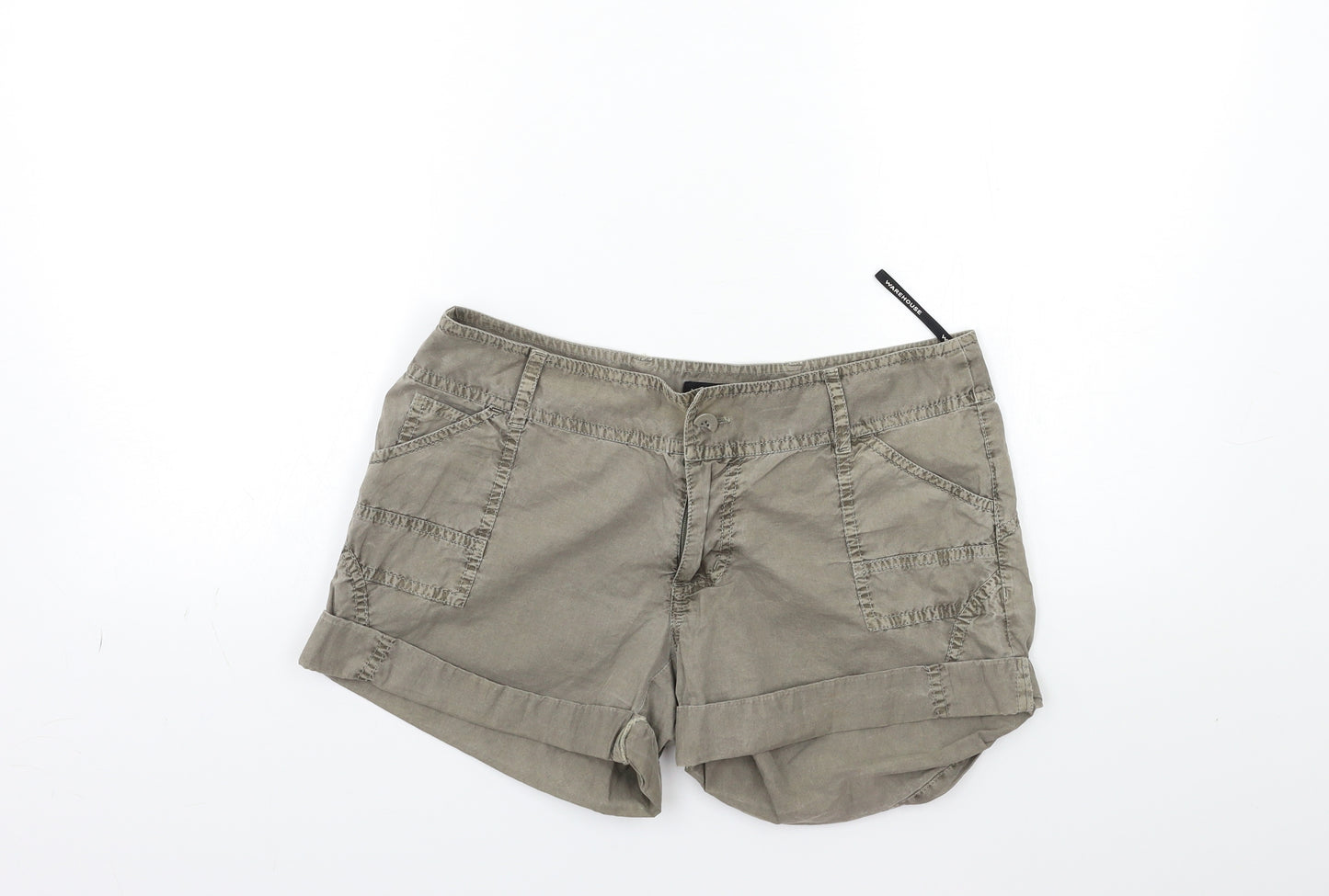 Warehouse Womens Grey   Cargo Shorts Size 10